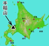 手稲山の位置の地図