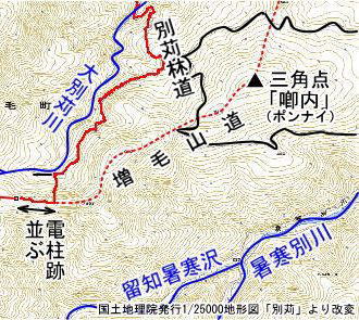 天狗岳の地図３