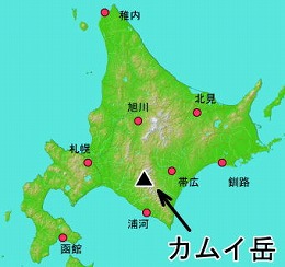 カムイ岳位置の地図