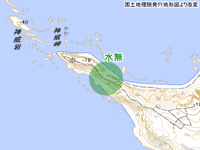 積丹神威岬の地図