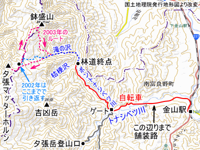 1415m峰の広域地図