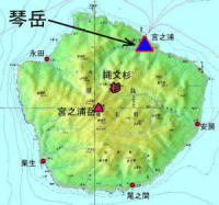琴岳の位置の地図