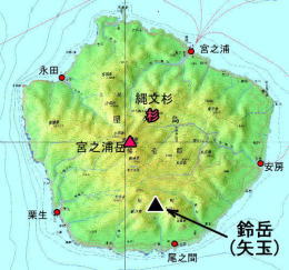 鈴岳の位置の地図