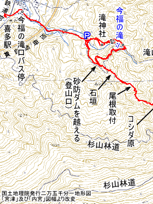 宇野ヶ岳・赤岩山の地図１