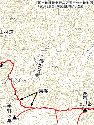 宇野ヶ岳・赤岩山の地図２