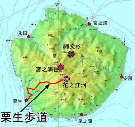 栗生歩道の位置の地図