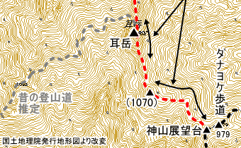 割石岳・耳岳の地図2