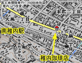 稚内珈琲店の地図