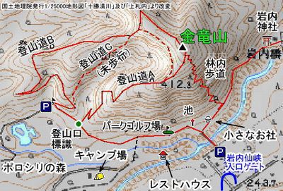 金竜山の地図