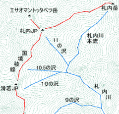 札内川上流の地図