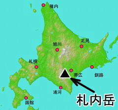 札内岳位置の地図