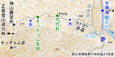 モッチョム岳のタナヨケ歩道の地図