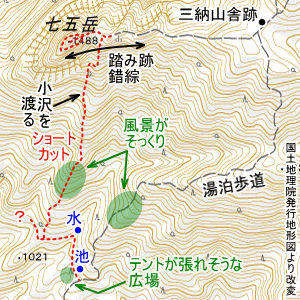 七五岳の地図