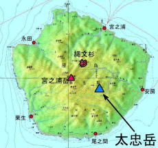 太忠岳の位置の地図