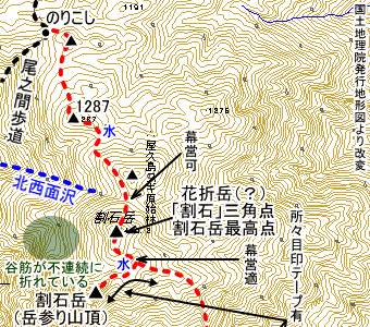 割石岳・耳岳の地図1
