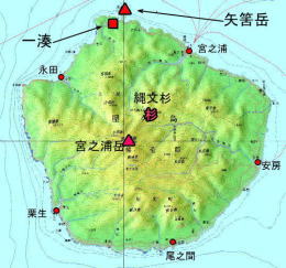 矢筈岳の位置の地図